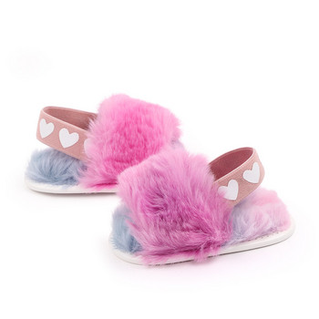 Μόδα ψεύτικη γούνα παιδικά παπούτσια για νεογέννητα Άνοιξη Χειμώνας χαριτωμένα βρέφη Παπούτσια για αγόρια για κορίτσια