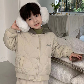 Χειμερινό βαμβακερό μπουφάν για αγόρια Νέο παιδικό βελούδινο βαμβακερό μπουφάν με κουκούλα για αγόρια παχύ βαμβακερό μπουφάν μπέιζμπολ Trend Παιδικά ρούχα