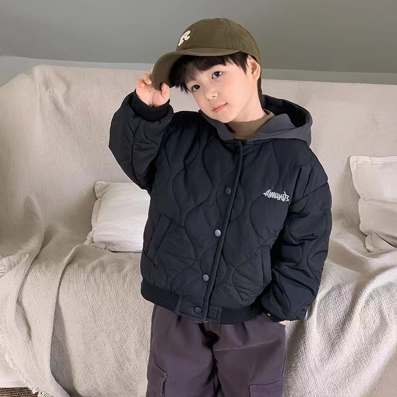 Χειμερινό βαμβακερό μπουφάν για αγόρια Νέο παιδικό βελούδινο βαμβακερό μπουφάν με κουκούλα για αγόρια παχύ βαμβακερό μπουφάν μπέιζμπολ Trend Παιδικά ρούχα