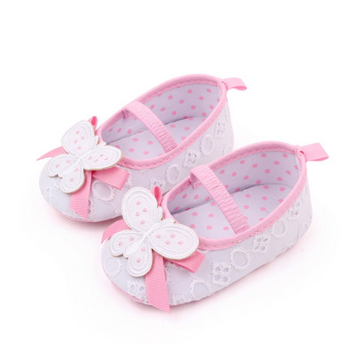 Βρεφικά παπούτσια Flat παπούτσια, μαλακή σόλα Butterfly Bowknot Dots Elastic Band Αντιολισθητικά παπούτσια εσωτερικού χώρου για νήπια