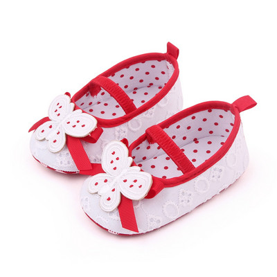 Βρεφικά παπούτσια Flat παπούτσια, μαλακή σόλα Butterfly Bowknot Dots Elastic Band Αντιολισθητικά παπούτσια εσωτερικού χώρου για νήπια