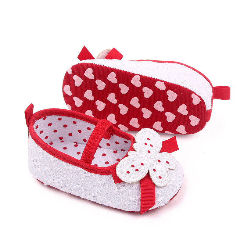 Βρεφικά παπούτσια Flat παπούτσια, μαλακή σόλα Butterfly Bowknot Dots Elastic Band Αντιολισθητικά παπούτσια εσωτερικού χώρου για νήπια