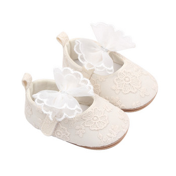 Обувки за принцеси за бебешки момичета, меко дъно с цветя, неплъзгащо се дъно, обувки за първа проходилка, обувки за малки деца