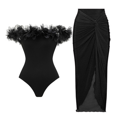 2023 One Piece μαγιό Γυναικεία μαγιό με φούστα παραλίας V λαιμόκοψη Λουλούδι Μαγιό Monokini Swim Summer