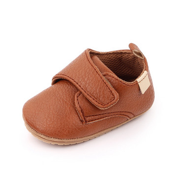 0-18M Обувки за новородено бебе, момче, момиче, Ежедневни обувки от изкуствена кожа Първи проходилки Неплъзгащи се обувки за малко дете