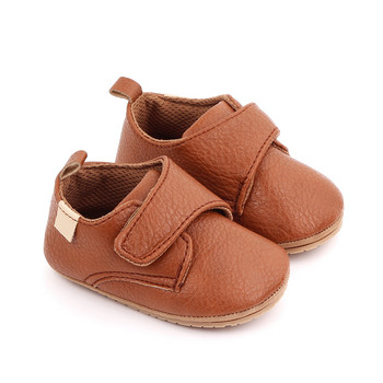 0-18M Обувки за новородено бебе, момче, момиче, Ежедневни обувки от изкуствена кожа Първи проходилки Неплъзгащи се обувки за малко дете