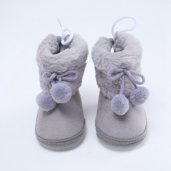 Baywell Зима Есен Бебешки момичета Ботуши за сняг с кожа Прохождащи момчета Топли обувки Уютни детски ботуши с мека подметка Първи ботуши 0-15 месеца