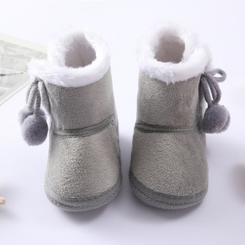Baywell Зима Есен Бебешки момичета Ботуши за сняг с кожа Прохождащи момчета Топли обувки Уютни детски ботуши с мека подметка Първи ботуши 0-15 месеца