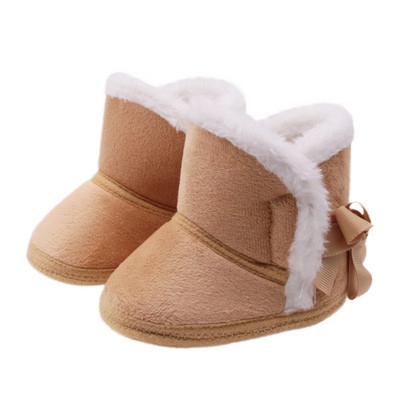 Baywell Winter Autumn Baby Girls Fur Snow Boots Μικρά αγόρια Ζεστά παπούτσια Άνετη μαλακή σόλα για βρέφη Πρώτη μπότες 0-15 μηνών