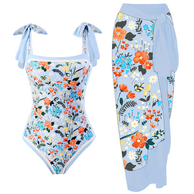 2023. gada grozāms viendaļīgs peldkostīms ar pludmales svārkiem Sieviešu peldkostīms Monokini Drukas peldkostīms Sieviešu pludmales tērps peldkostīms Beach