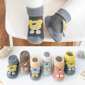 Plus βελούδινα χοντρά παιδικά παπούτσια για νεογέννητο κοριτσάκι με μαλακό φθινόπωρο, χειμερινό, αντιολισθητικό μωρό αγόρι κάλτσες ζεστού δαπέδου Παπούτσια