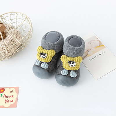 Plus βελούδινα χοντρά παιδικά παπούτσια για νεογέννητο κοριτσάκι με μαλακό φθινόπωρο, χειμερινό, αντιολισθητικό μωρό αγόρι κάλτσες ζεστού δαπέδου Παπούτσια