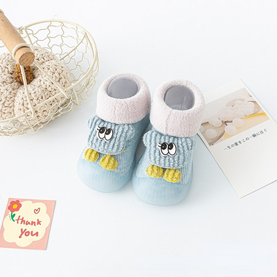 Plus βελούδινα χοντρά παιδικά παπούτσια για νεογέννητο κοριτσάκι με μαλακό φθινόπωρο, χειμερινό, αντιολισθητικό μωρό αγόρι κάλτσες ζεστού δαπέδου Παπούτσια