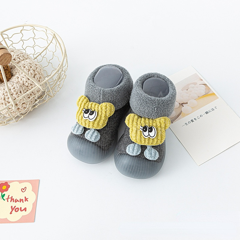 Plus βελούδινα χοντρά παιδικά παπούτσια για νεογέννητο κοριτσάκι με μαλακό φθινόπωρο, χειμερινό, αντιολισθητικό μωρό αγόρι κάλτσες ζεστού δαπέδου Παπούτσια
