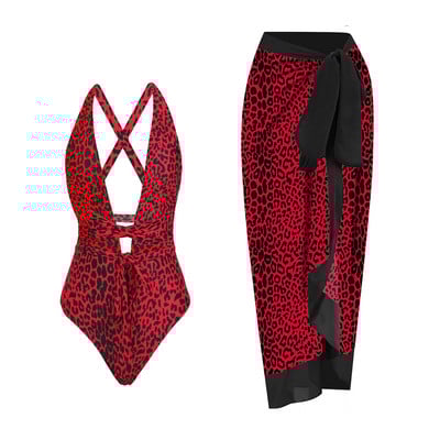 2023 V nyakú egyrészes fürdőruha Női Strandszoknya Fürdőruha Szexi mintás hát nélküli fürdőruha Monokini Beach Bodysuit nyári