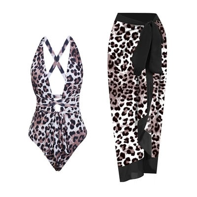 2023 V nyakú egyrészes fürdőruha Női Strandszoknya Fürdőruha Szexi mintás hát nélküli fürdőruha Monokini Beach Bodysuit nyári