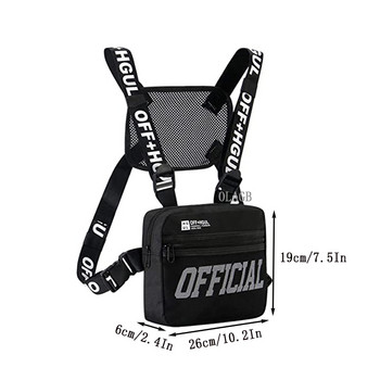 Μόδα Streetwear Ανδρική τσάντα στήθους Hip-Hop Tactical Τσάντες στήθους με δύο ιμάντες Rig σε μοντέρνο στυλ Ορθογώνιο Πακέτο στήθους G122