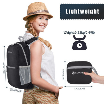 ZOMAKE Ултра лека раница с възможност за опаковане Малка водоустойчива чанта за раница за туризъм Спортна дневна раница за мъже, жени