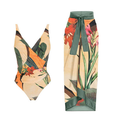 Bikini alb nou 2023, cu fustă de plajă, pentru femei, costum de baie în două piese, costum de baie pentru plajă, costume de baie Biquinis