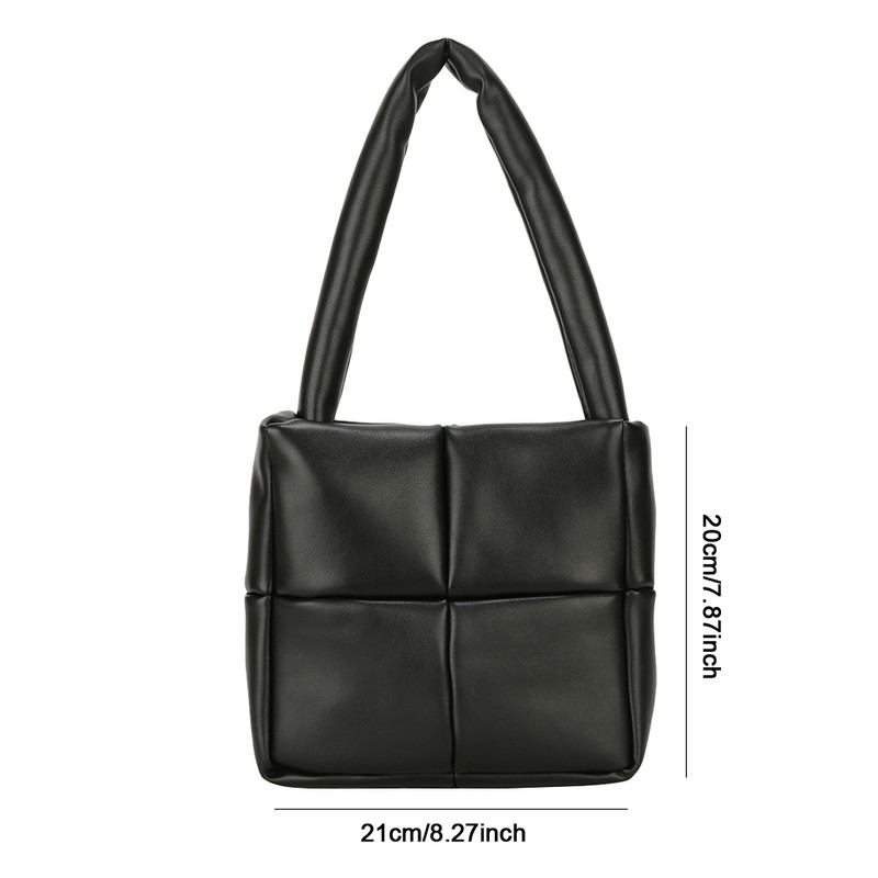 Νέα γυναικεία τσάντα ώμου μαξιλαριού, ελαφρύ φτερό με επένδυση κάτω από μασχάλη, τσάντα αλήτης μόδας Χειμερινή καπιτονέ τσάντα με φούσκα