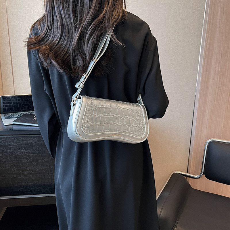 Geantă de umăr pentru petrecere a timpului liber pentru femei, curea reglabilă, geantă de umăr elegantă din PU, de culoare solidă, poșetă hobo, geantă de cumpărături ocazională