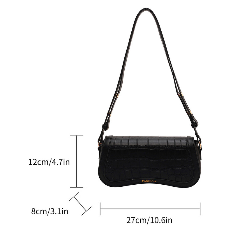 Geantă de umăr pentru petrecere a timpului liber pentru femei, curea reglabilă, geantă de umăr elegantă din PU, de culoare solidă, poșetă hobo, geantă de cumpărături ocazională