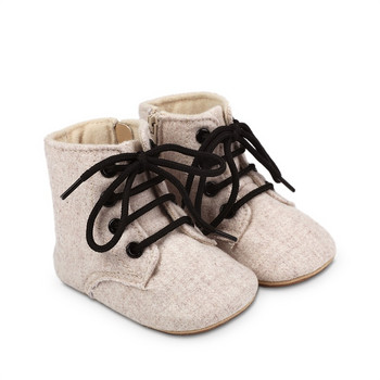 Νεογέννητα κοριτσίστικα χειμερινά μποτάκια μονόχρωμα Houndstooth μποτάκια με στάμπα ζεστά βρεφικά παπούτσια για νήπιο