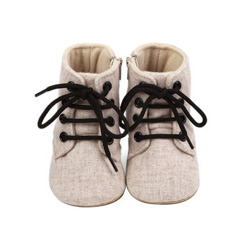 Зимни ботуши за новородени момичета Едноцветни ботуши с щампа на глезени Топли бебешки обувки за прохождане за малко дете Бебе