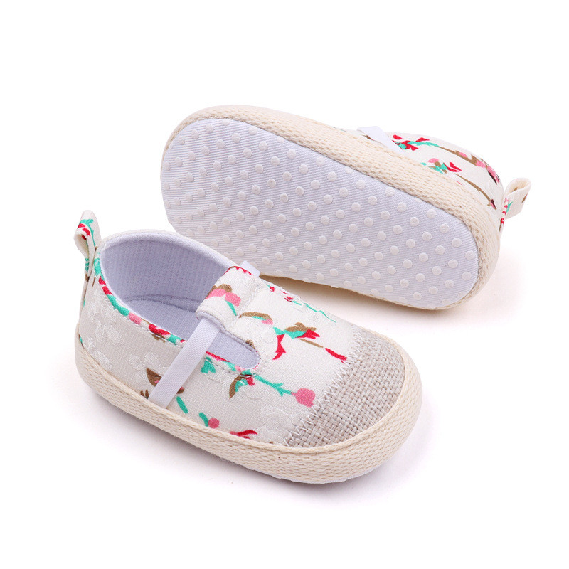 Νεογέννητα παιδικά παπούτσια για κορίτσια Μόδα Χαριτωμένα παιδικά παπούτσια καμβά για κοριτσάκι Βρεφικά παπούτσια μαλακή σόλα Baby First Walkers Zapatos Bebe