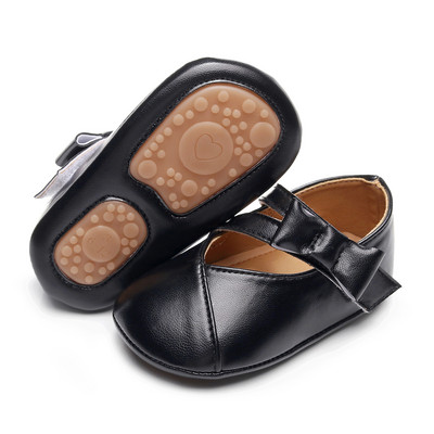 0-18 εκατομμυρίων κοριτσιών Mary Jane Παπούτσια μονόχρωμα Bowknot Princess Flats Casual παπούτσια για περπάτημα για νεογέννητο βρέφος