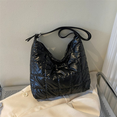 Χειμερινή καπιτονέ βαμβακερή γυναικεία τσάντα ώμου Τσάντες casual tote Μεγάλης χωρητικότητας Μαλακές τσάντες γυναικείες τσάντες μασχάλης Πορτοφόλια και τσάντες