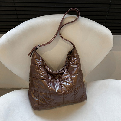 Χειμερινή καπιτονέ βαμβακερή γυναικεία τσάντα ώμου Τσάντες casual tote Μεγάλης χωρητικότητας Μαλακές τσάντες γυναικείες τσάντες μασχάλης Πορτοφόλια και τσάντες