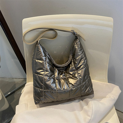 Χειμερινή καπιτονέ βαμβακερή γυναικεία τσάντα ώμου Τσάντες casual tote Μεγάλης χωρητικότητας Μαλακές τσάντες γυναικείες τσάντες μασχάλης Πορτοφόλια και τσάντες