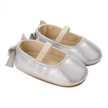 0-18 εκατομμυρίων βρεφικών κοριτσιών Princess Παπούτσια μονόχρωμα με παπιγιόν Flats Casual φόρεμα για περπάτημα για νεογέννητο βρέφος
