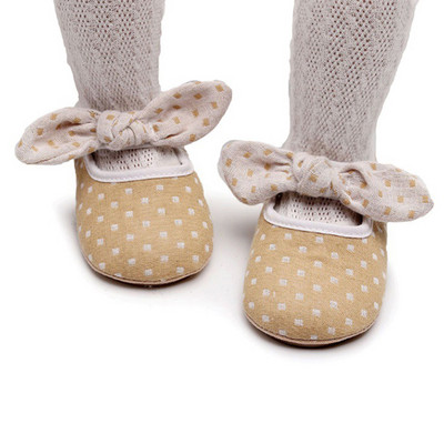 Νεογέννητο κοριτσάκι Mary Jane Παπούτσια καρό με κόμπους φιόγκο Princess Flats Casual παπούτσια για περπάτημα Κατάλληλα για βρεφικά νήπια παπούτσια