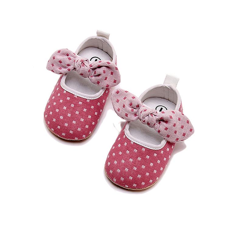 Νεογέννητο κοριτσάκι Mary Jane Παπούτσια καρό με κόμπους φιόγκο Princess Flats Casual παπούτσια για περπάτημα Κατάλληλα για βρεφικά νήπια παπούτσια