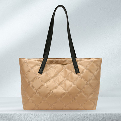 Moodne naiste kandekott Suure mahutavusega puuvillast polsterdatud rahakotid Käekotid Rhombus kaasaskantav käekott Tepitud soliidsed vaba aja reisikotid