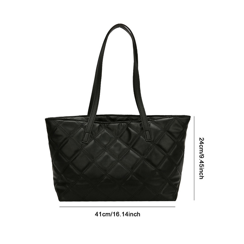 Moodne naiste kandekott Suure mahutavusega puuvillast polsterdatud rahakotid Käekotid Rhombus kaasaskantav käekott Tepitud soliidsed vaba aja reisikotid