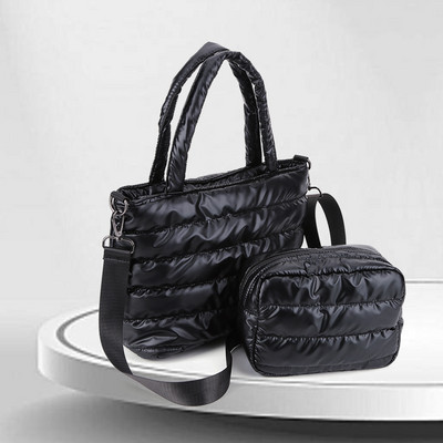 Γυναικεία καπιτονέ τσάντα τσάντα τσάντα τσάντα μακιγιάζ Θήκη μακιγιάζ Ευέλικτη τσάντα ώμου Καλλυντική θήκη Μεγάλης χωρητικότητας Fashion Τσάντα αγορών