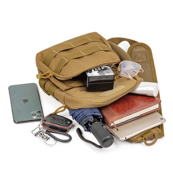 Τσάντα στήθους Τακτική τσάντα ώμου Ανδρική σφεντόνα εξωτερικού χώρου Πολυκάμερα Καμουφλάζ Κάμπινγκ Ταξίδι Πεζοπορία Κυνήγι Στρατιωτική τσάντα χιαστί Y6322