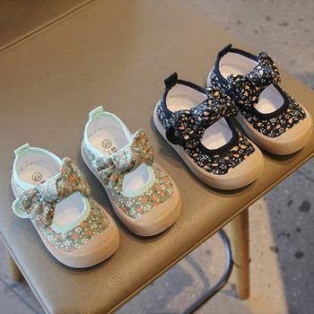 Ретро флорални бебешки обувки за деца, есен, пролет, щампа на цветя, платнени обувки с мека подметка, детски ежедневни обувки за проходилки