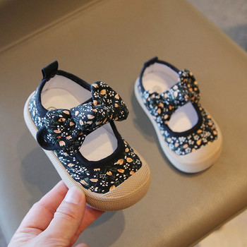 Ρετρό φλοράλ παιδικά παπούτσια για παιδιά Φθινοπωρινά ανοιξιάτικα λουλούδια εκτύπωσης μαλακή σόλα από καμβά για νήπια παιδικά παπούτσια Casual Walkers