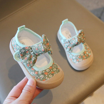 Ретро флорални бебешки обувки за деца, есен, пролет, щампа на цветя, платнени обувки с мека подметка, детски ежедневни обувки за проходилки