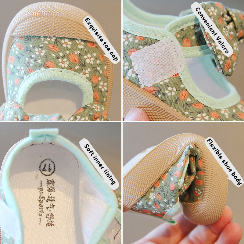 Retro kvetinové detské topánky pre deti, jeseň/jar, kvetinová potlač, mäkká podrážka, plátené topánky, batoľatá, detské ležérne topánky na chôdzu