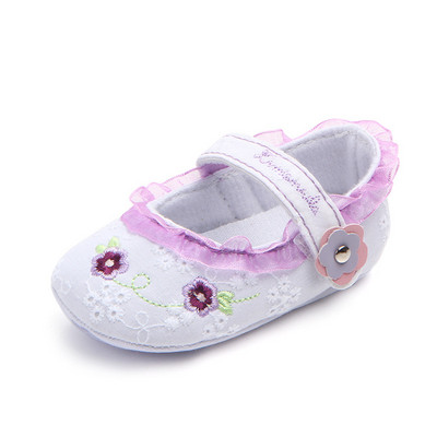Princess Baby Shoes Φθινοπωρινά άνοιξη για βρέφη Βρεφικά λουλουδάτα στάμπα δαντέλα βολάν First Walkers Νεογέννητα μαλακά βαμβακερά casual παπούτσια