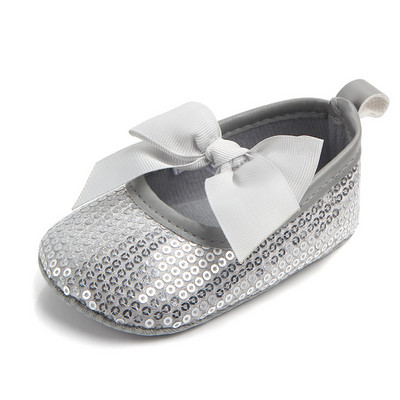 Παπούτσια για νεογέννητα κοριτσάκια με παγιέτες για κορίτσια Κλασικά παπιγιόν, βαμβακερή μαλακή σόλα, αντιολισθητικά παπούτσια φορέματος First Walker Παπούτσια παιδικής κούνιας