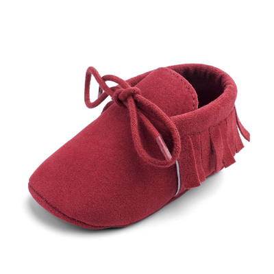 Detské topánky pre novorodencov, chlapcov a dievčat, klasické šnurovacie semišové topánky so strapcami, protišmykové, do postieľky, mokasíny, 10 farieb