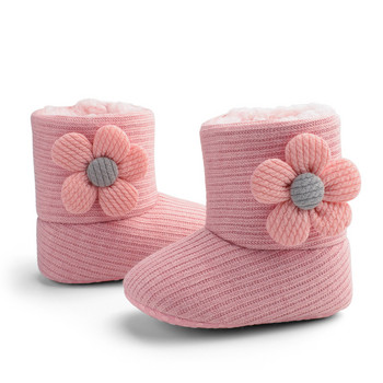 Plus Velvet Thickened Warm Baby Shoes Newborn Toddler Shoes Winter Flowers Baby Shoes Baby βαμβακερές μπότες Ζεστά παιδικά παπούτσια