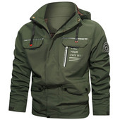 Στρατιωτικό Μπουφάν Ανδρικά Ανεμοδαρμένα Παλτό Ανοιξιάτικο Φθινόπωρο Μπουφάν με κουκούλα Ανδρικό Πράσινο Εξωτερικό Μπουφάν Cargo για εξωτερικούς χώρους