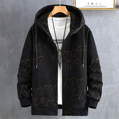 Ανοιξιάτικο φθινοπωρινό μπουφάν Ανδρικό παλτό 10xl Plus Size Μόδα Casual Μπουφάν με κουκούλα Ανδρικό μεγάλο μέγεθος 10xl Παλτό Επιστολή εκτύπωσης